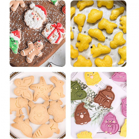 Set 12 forme pentru prajituri , material polipropilena, diverse forme, pentru orice ocazie,  adancime 1.6 cm, 23.3 x 33.5 x 1.8 cm, multicolor [14]