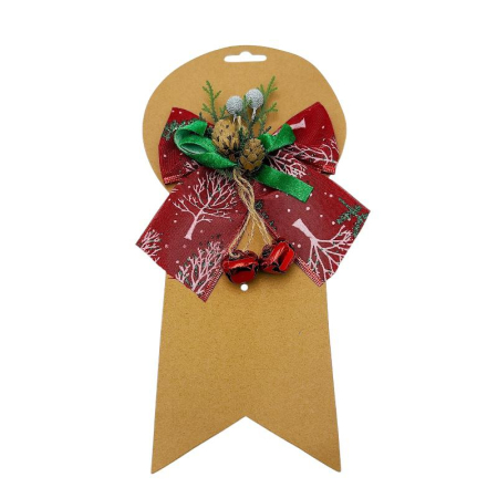 Fundita decorativa Craciun – 2 culori (rosu/auriu), cu conuri si clopotei – pentru usa, coronite si cadouri 17x15cm [4]