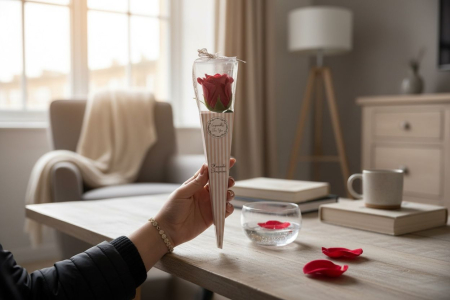 Set 12 trandafiri artificiali  individual, mix color, 33cm [3]