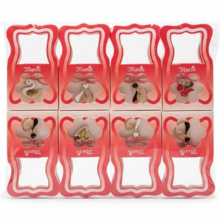 Martisoare ambalate traditional - Set 16 brose martisor elegante modele variate ambalaj individual 11x6.5 cm