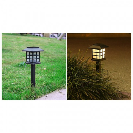 Set 2 Lampa solara Led pentru gradina, Tip felinar, , Alb cald [7]