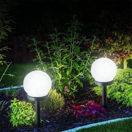 Set 2 Lampi Solare LED, , Forma Sferica, Tip Glob, Diametru 10 cm, Alb Rece [3]