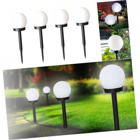 Set 2 Lampi Solare LED, , Forma Sferica, Tip Glob, Diametru 10 cm, Alb Rece [4]