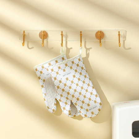 Set 2 manusi cuptor , manusa de bucatarie,  rezistenta 330 grade, textil si cauciuc, 26.5x18 cm, alb [9]