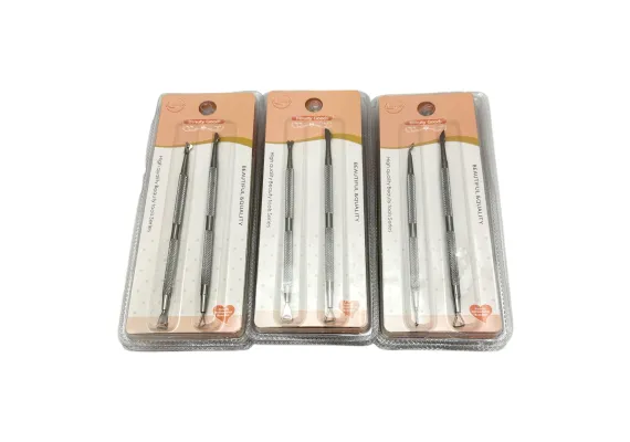Produse de manichiura Engros - Set 2 ustensile manichiura inox, argintiu – Precizie si eleganta pentru unghii impecabile, 