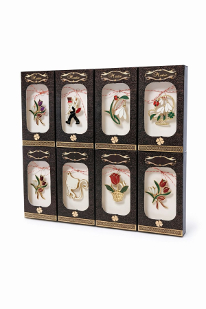 Set 20 brose martisor marime medie, modele variate, ambalaj individual elegant 12x6cm [1]