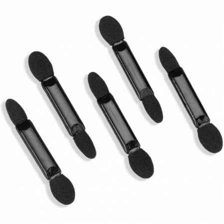 Set 20 de Aplicatoare Machiaj, , 2 Capete, 6.2 cm, din Poliuretan si Burete, Negru [1]
