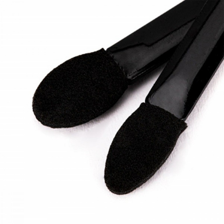 Set 20 de Aplicatoare Machiaj, , 2 Capete, 6.2 cm, din Poliuretan si Burete, Negru [3]