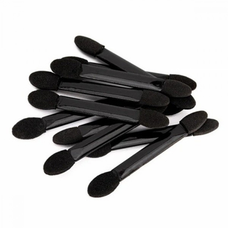 Set 20 de Aplicatoare Machiaj, , 2 Capete, 6.2 cm, din Poliuretan si Burete, Negru [4]