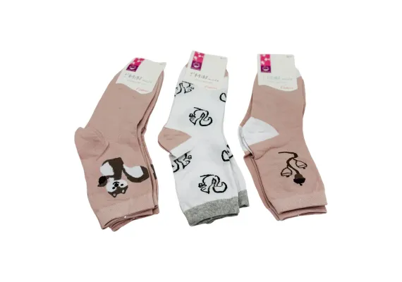 Haine si accesorii Engros - Set 20 perechi de sosete lungi pentru dama, model cu veverite, diverse culori, 