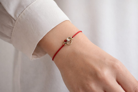 Set 24 bratari martisor 12x3 cm snur rosu cu charm ghiocel, cadou primavara [2]