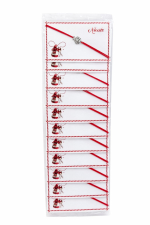 Set 24 bratari martisor 8x5 cm snur rosu cu charm buburuza, cadou primavara [2]