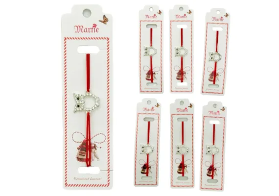 Bacanie Engros - Set 24 de Bratari Martisor, Bufnita Inteleapta, snur rosu elastic, model 2025,  