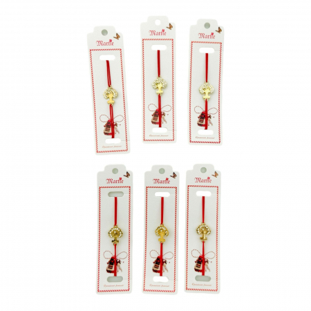 Set 24 de Bratari Martisor, Copacul Vietii, snur rosu elastic, model 2025,   [2]