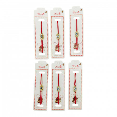 Set 24 de Bratari Martisor, Fluturas Dragalas, snur rosu elastic, model 2025,   [2]