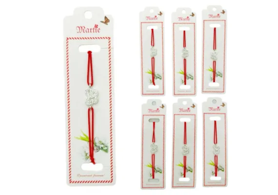 Bacanie Engros - Set 24 de Bratari Martisor, Fluturas Dragut, snur rosu elastic, model 2025,  