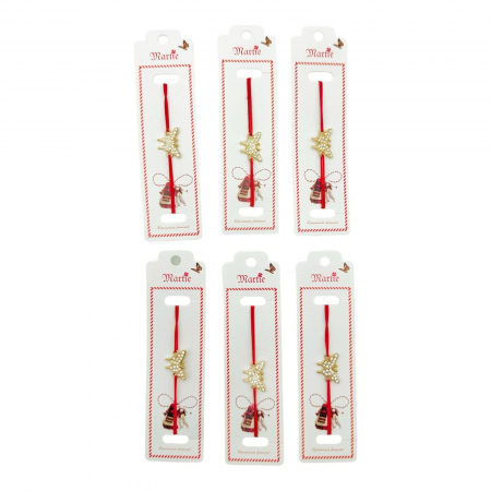 Set 24 de Bratari Martisor, Fluturas Gingas, snur rosu elastic, model 2025,   [2]