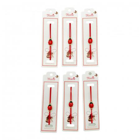 Set 24 de Bratari Martisor, Gargarita Dragalasa, snur rosu elastic, model 2025,   [2]