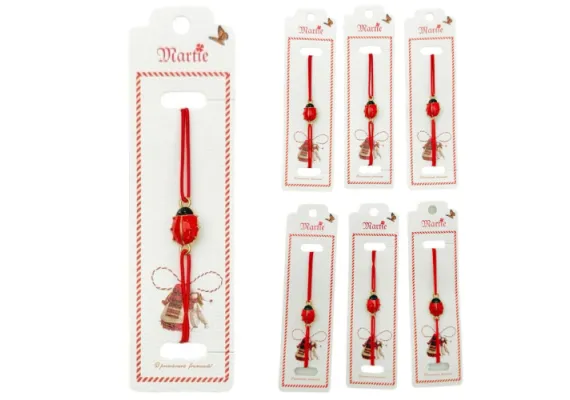 Bacanie Engros - Set 24 de Bratari Martisor, Gargarita Dragalasa, snur rosu elastic, model 2025,  