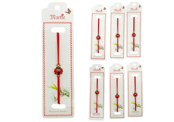 Bacanie Engros - Set 24 de Bratari Martisor, Gargarita Gingasa, snur rosu elastic, model 2025,  
