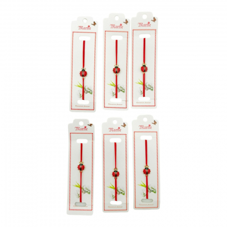 Set 24 de Bratari Martisor, Gargarita Gingasa, snur rosu elastic, model 2025,   [2]