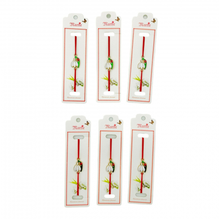 Set 24 de Bratari Martisor, Ghiocel Norocos, snur rosu elastic, model 2025,   [2]
