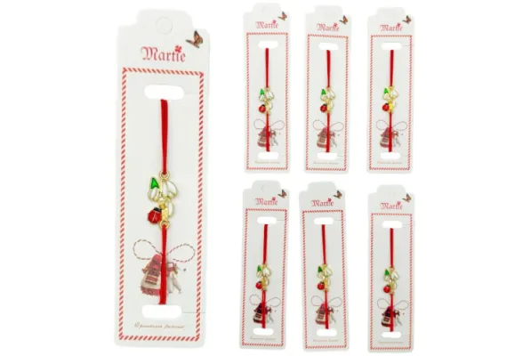 Bacanie Engros - Set 24 de Bratari Martisor, Ghiocel Norocos, snur rosu elastic, model 2025,  