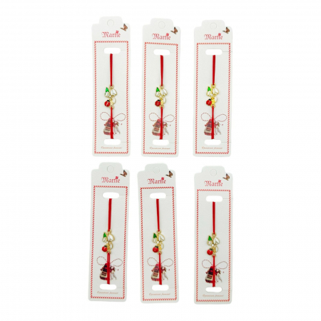 Set 24 de Bratari Martisor, Ghiocel Norocos, snur rosu elastic, model 2025,   [2]