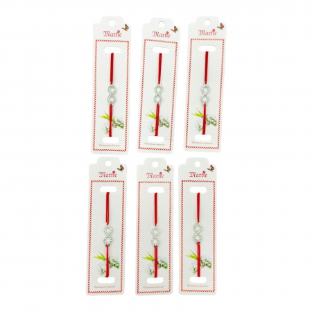 Set 24 de Bratari Martisor, Infinity Love, snur rosu elastic, model 2025,   [2]
