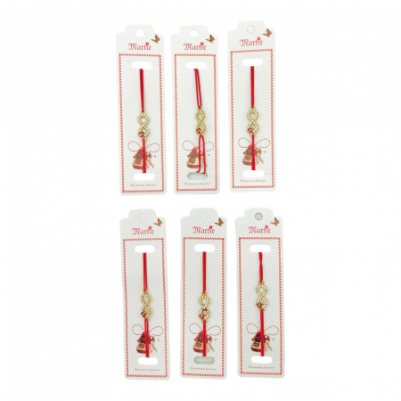 Set 24 de Bratari Martisor, Infinity Love, snur rosu elastic, model 2025,   [2]