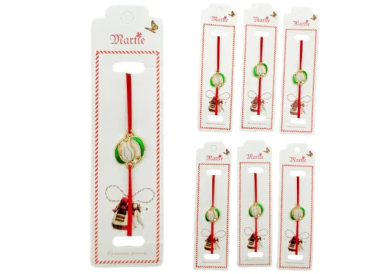 Bacanie Engros - Set 24 de Bratari Martisor, Innocence Flower, snur rosu elastic, model 2025,  
