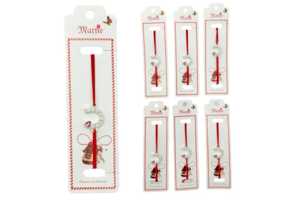 Bacanie Engros - Set 24 de Bratari Martisor, Potcoava Norocoasa, snur rosu elastic, model 2025,  