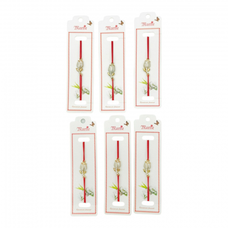 Set 24 de Bratari Martisor, Pure Flower, snur rosu elastic, model 2025,   [2]