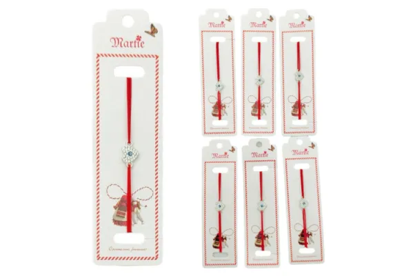 Bacanie Engros - Set 24 de Bratari Martisor, Pure Love, snur rosu elastic, model 2025,  