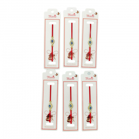 Set 24 de Bratari Martisor, Talisman Norocos, snur rosu elastic, model 2025,   [2]
