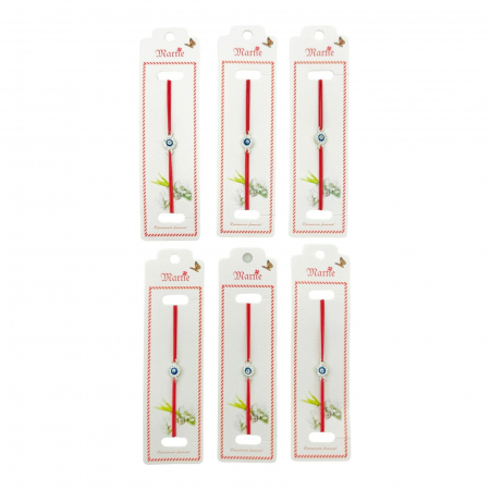Set 24 de Bratari Martisor, Talisman Norocos, snur rosu elastic, model 2025,   [2]