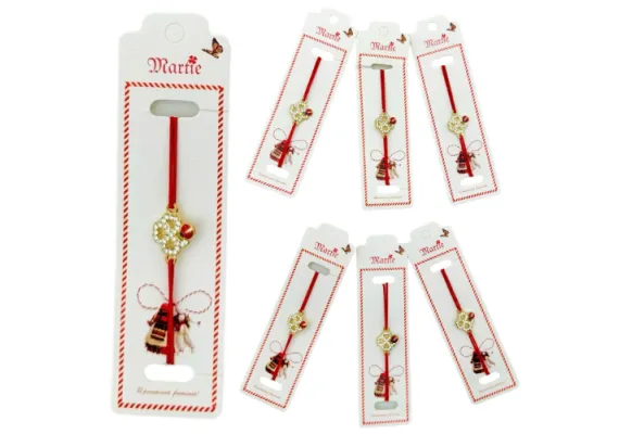 Bacanie Engros - Set 24 de Bratari Martisor, Trifoi Norocos, snur rosu elastic, model 2025,  