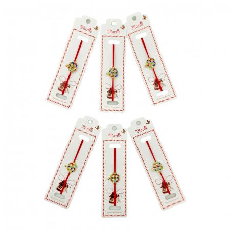 Set 24 de Bratari Martisor, Trifoi Norocos, snur rosu elastic, model 2025,   [2]