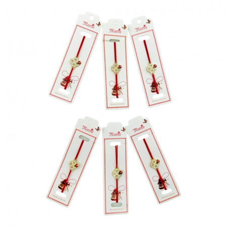 Set 24 de Bratari Martisor, Trifoi Norocos, snur rosu elastic, model 2025,   [2]