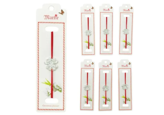 Bacanie Engros - Set 24 de Bratari Martisor, Trifoi Norocos, snur rosu elastic, model 2025,  
