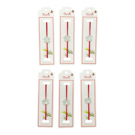 Set 24 de Bratari Martisor, Trifoi Norocos, snur rosu elastic, model 2025,   [2]