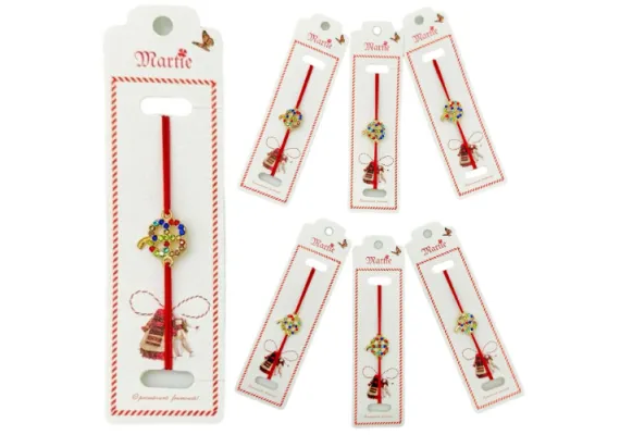 Bacanie Engros - Set 24 de Bratari Martisor, Trifoi Norocos, snur rosu elastic, model 2025,  