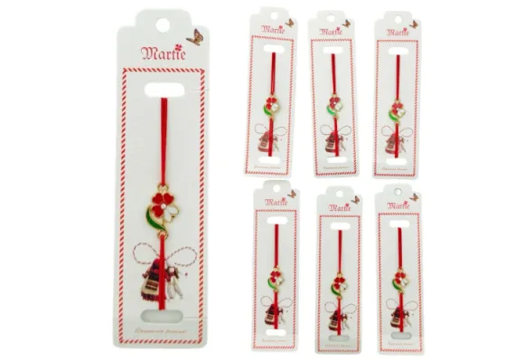 Bacanie Engros - Set 24 de Bratari Martisor, Trifoi Norocos, snur rosu elastic, model 2025,  