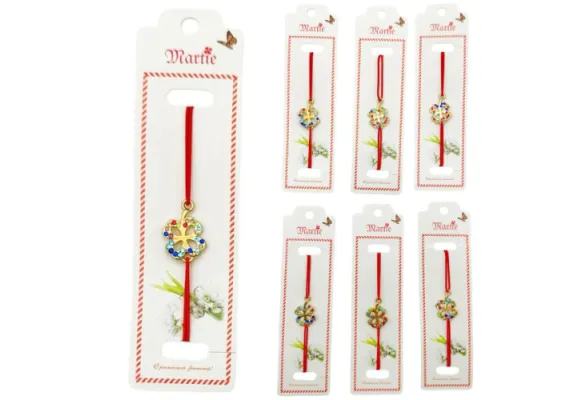 Bacanie Engros - Set 24 de Bratari Martisor, Trifoi Norocos, snur rosu elastic, model 2025,  