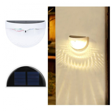 Set 2x Lampa solara de perete 6LED, , carcasa alba, lumina alb cald [7]