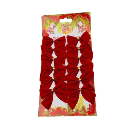 Set 12 fundite Craciun, rosu intens  – pentru brad, coronite si cadouri, 23x11.5cm [2]