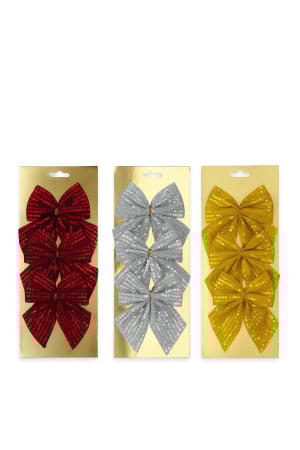 Decoratiuni si ornamente de Craciun Engros - Set 3 fundite decorative paiete culori combinate 28x12 cm