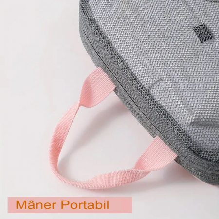 Set 3 Genti de Calatorie , Pentru Depozitare, Compresibile, 3 Dimensiuni, Mic, Mediu, Mare, Impermeabile, Fermoar Dublu, Roz [7]