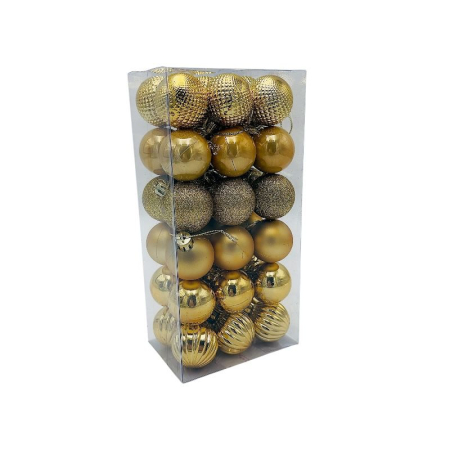 Set 36 globuri de Craciun pentru brad – 22x11x8cm, nuanta auriu, finisaj lucios/satinat/ sclipici [2]