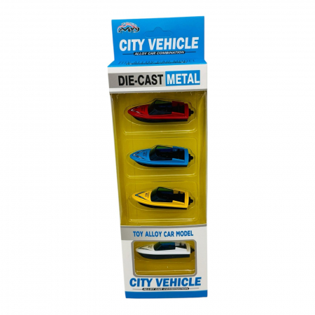Set 4 Barci Die-Cast Metal – Modele Realiste, Disponibile in Mai Multe Culori  [1]